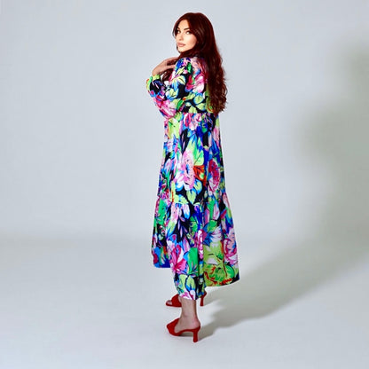 Boho Floral Shirt Dress