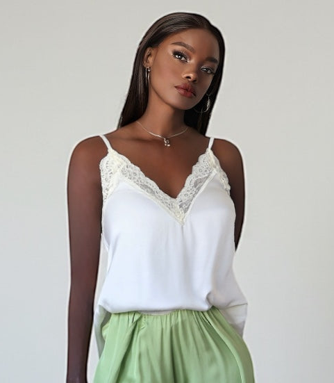 Luxury Lace Tank Top (Pearl White)