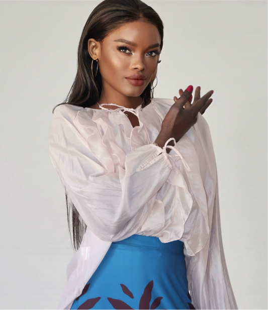 Ruffle Blouse (Pink)