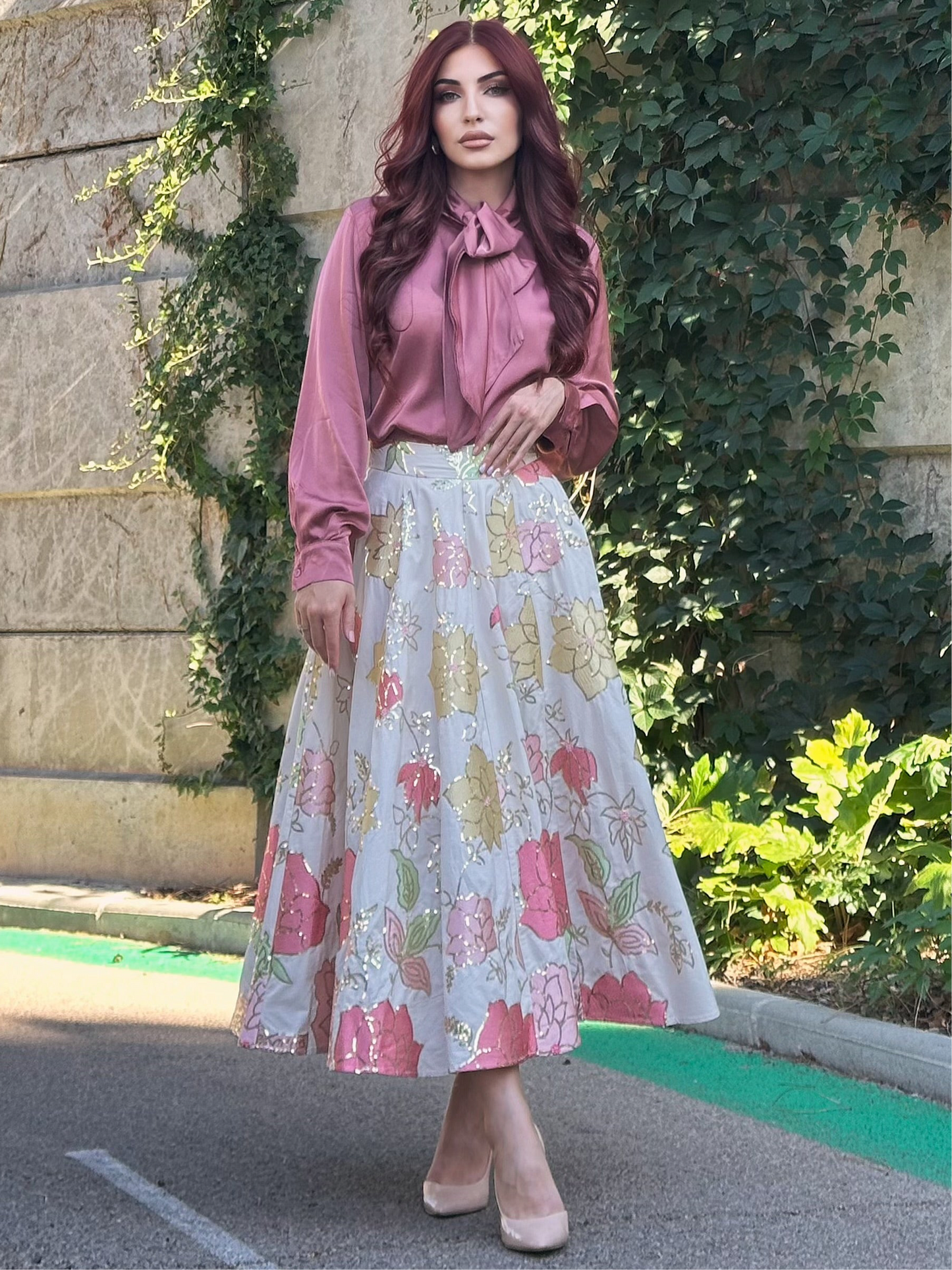 Maharani Bloom – Embroidered Royal Skirt