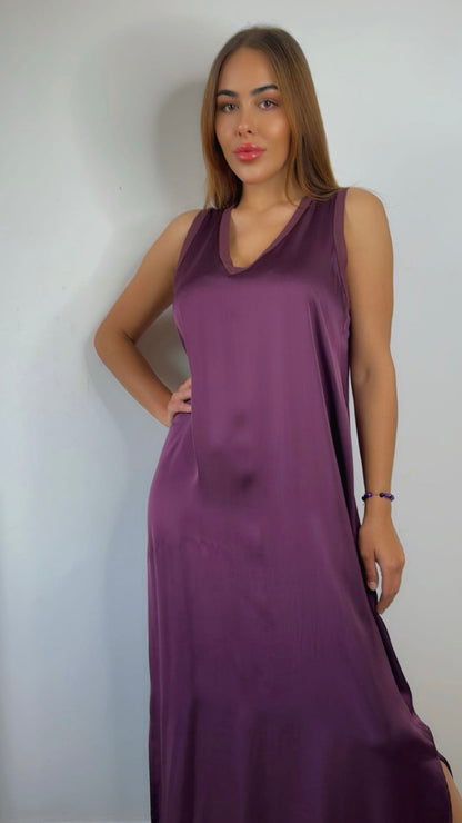 Платье макси Siena Soft V цвета песочного хаки