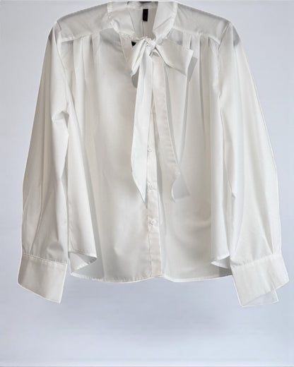 Voile-Bow Blouse (White)