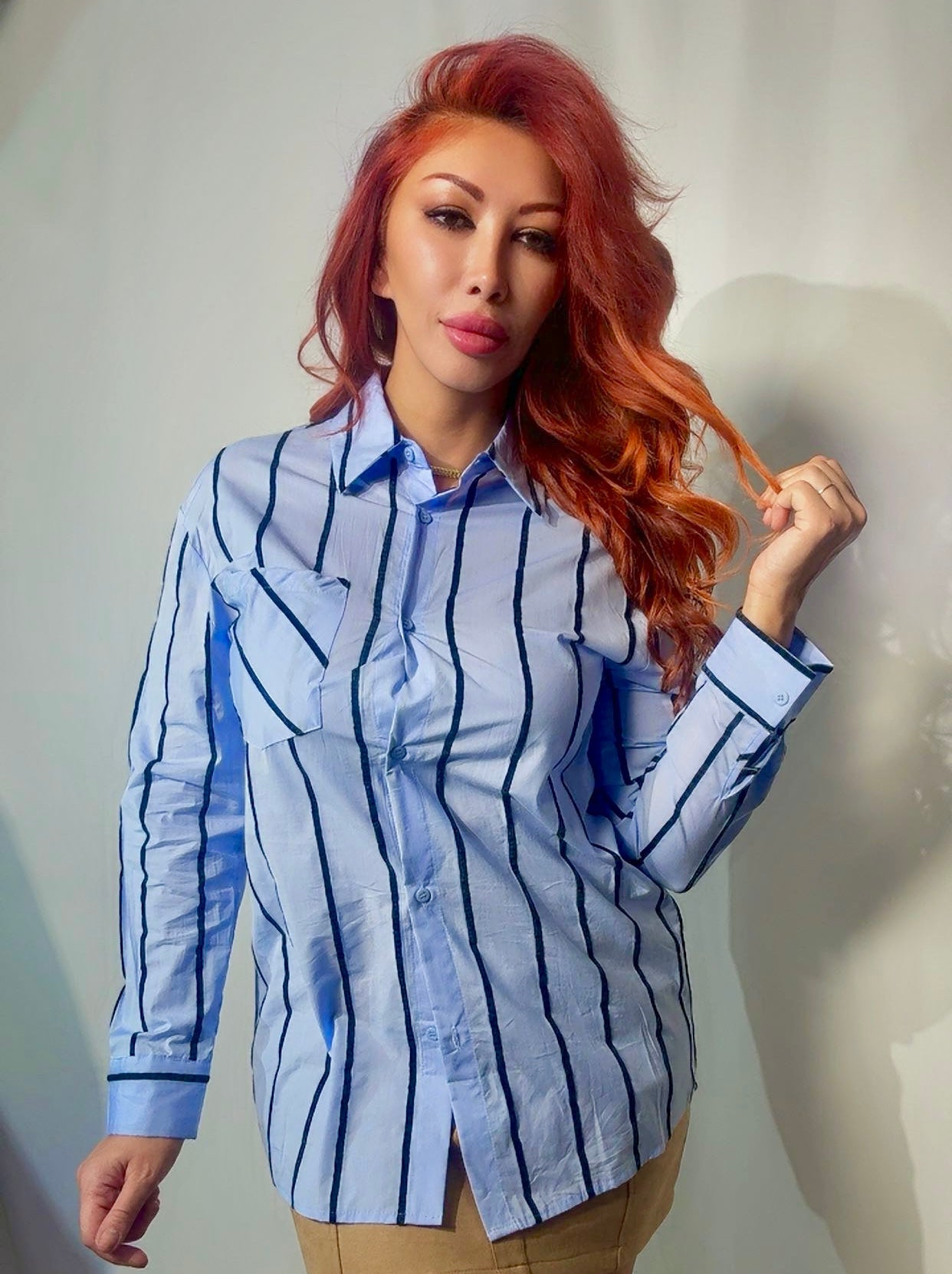 Linear Muse – Oversized Striped Shirt