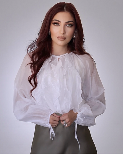 Ruffle Blouse (White)