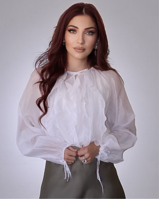 Ruffle Blouse (White)