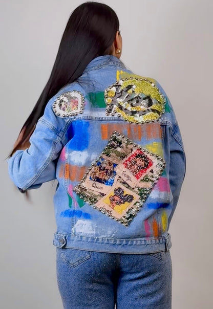 Джинсовая куртка «Акварель»