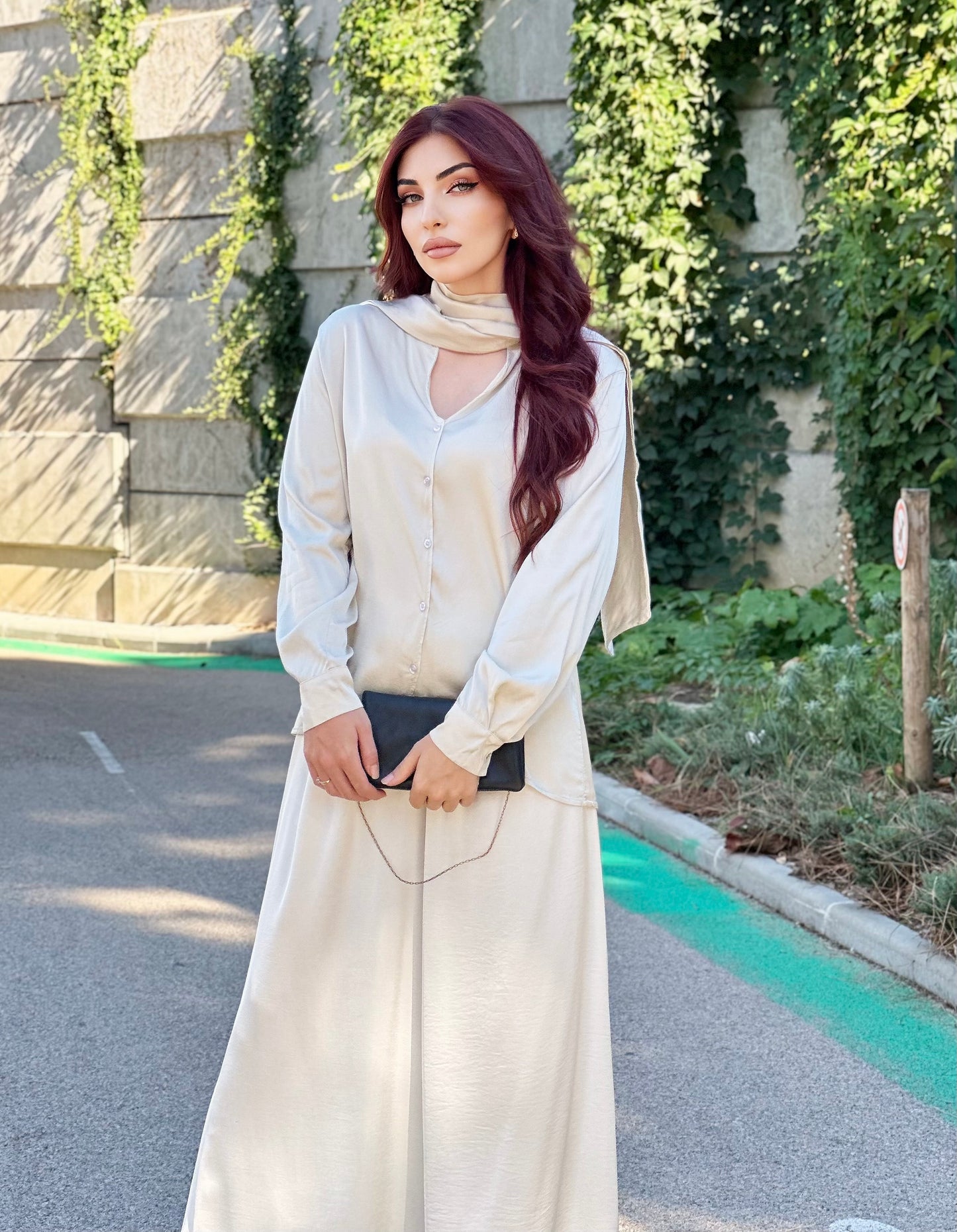 White Wide Trousers