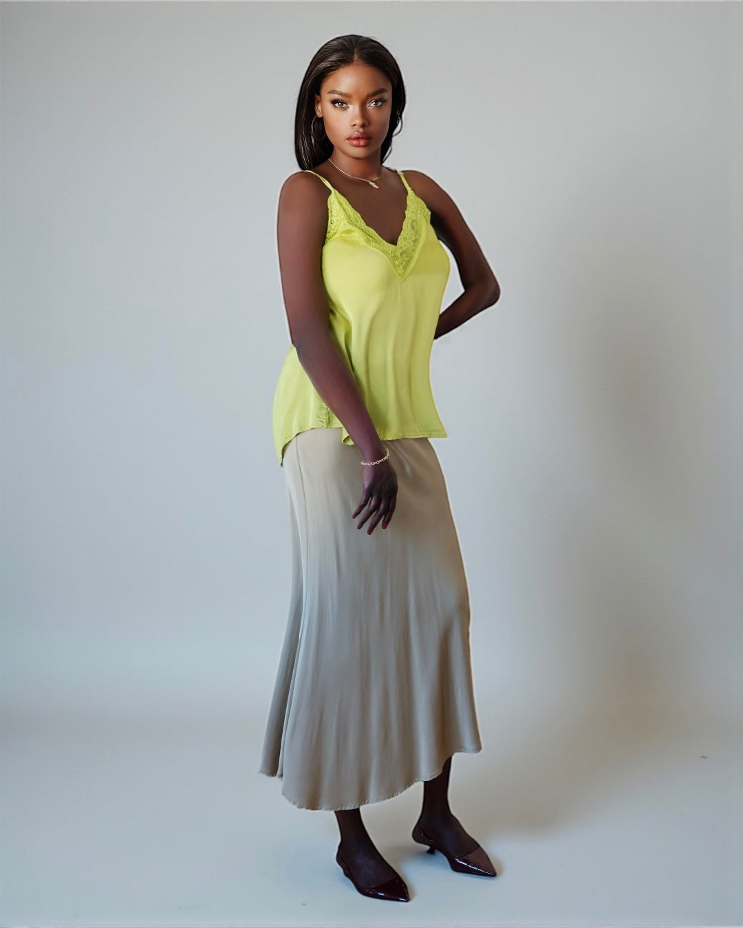 Luxury Lace Tank Top (Lime Green)