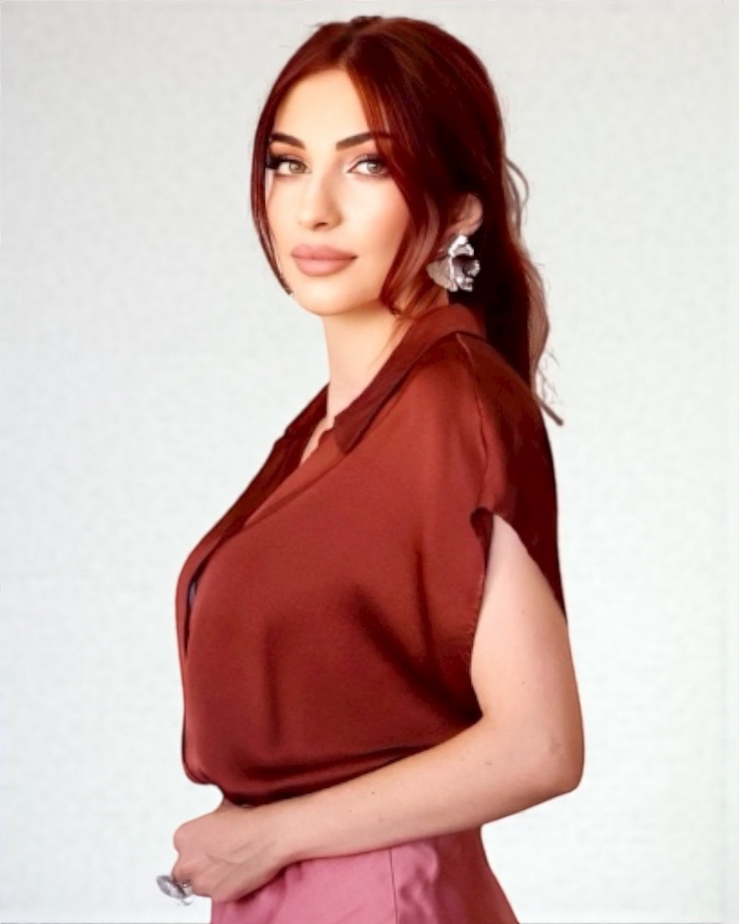 Collared Shirt (Burgundy)