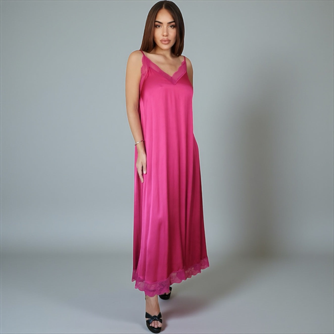 Maxi Lace Dress Pink