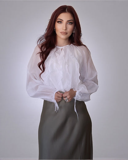 Ruffle Blouse (White)
