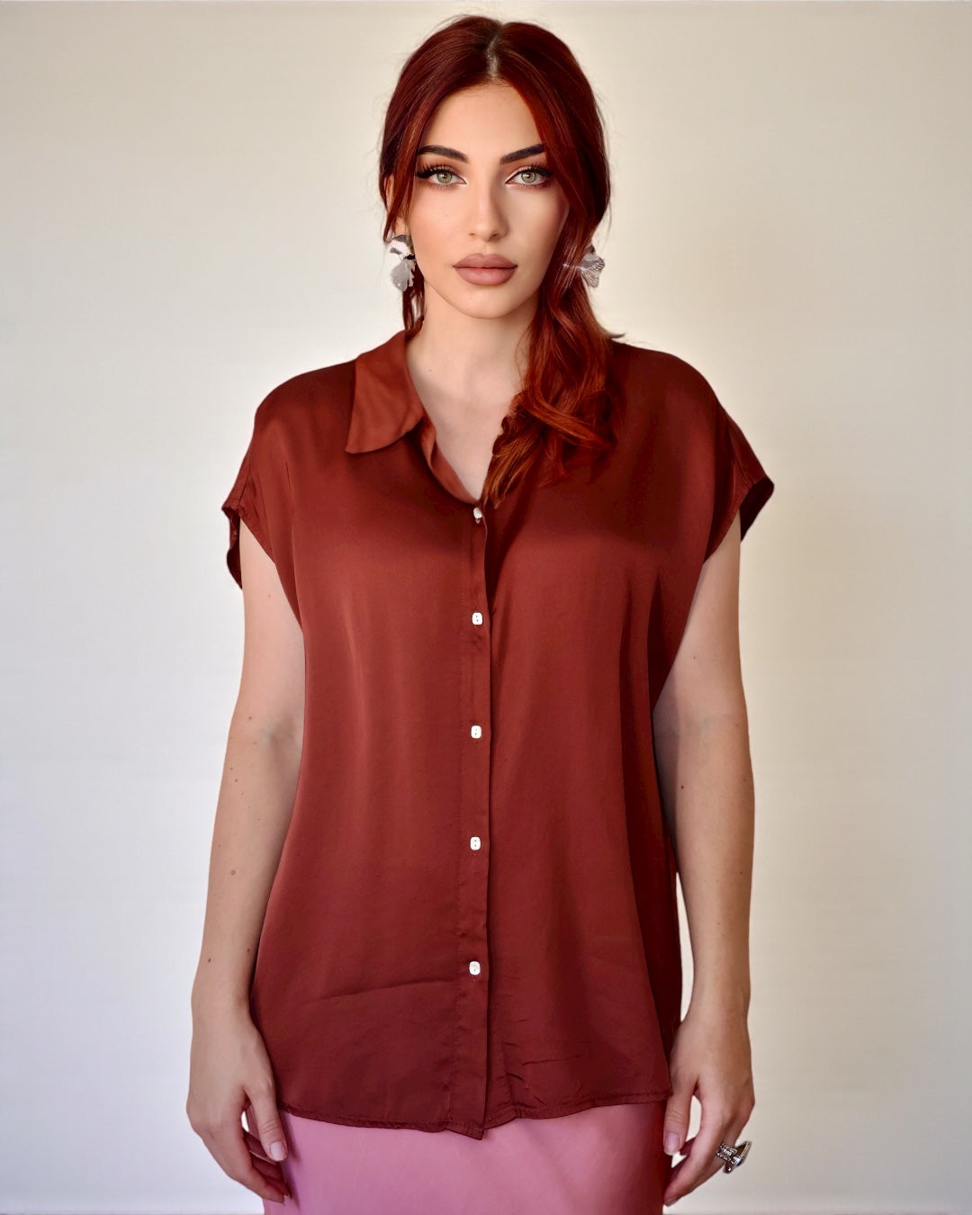 Collared Shirt (Burgundy)