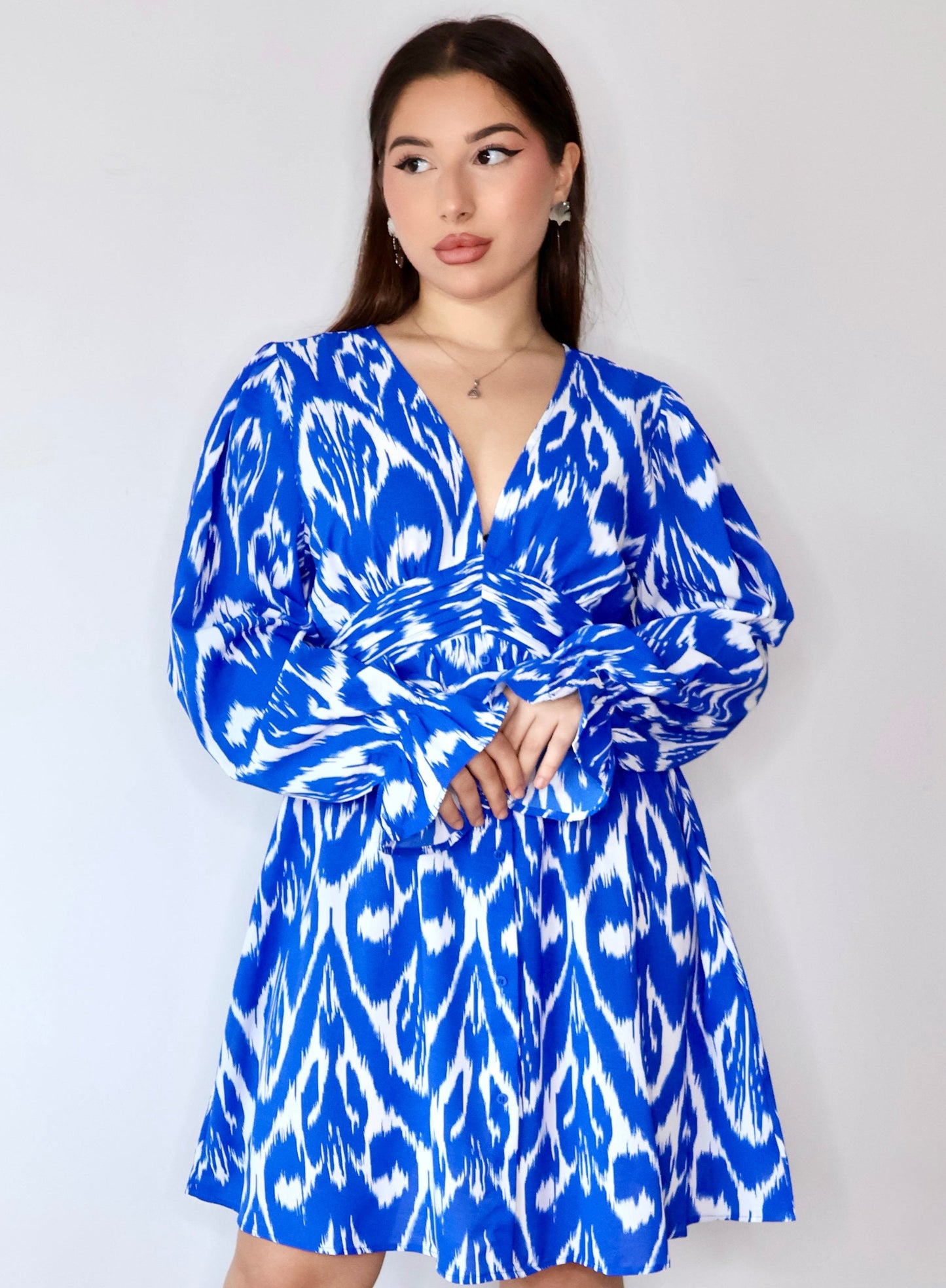 Мини-платье в стиле бохо-икат 