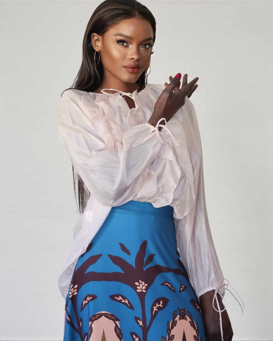 Ruffle Blouse (Pink)