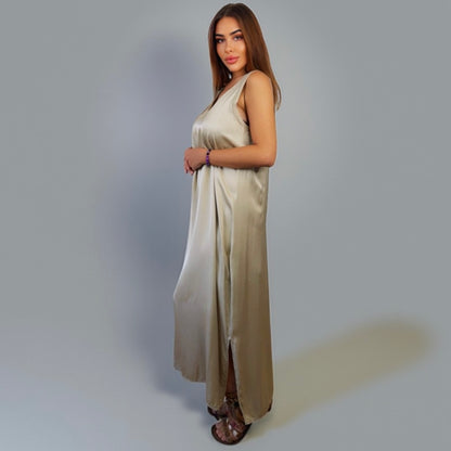 Siena Soft Maxi Dress V Dark Gold