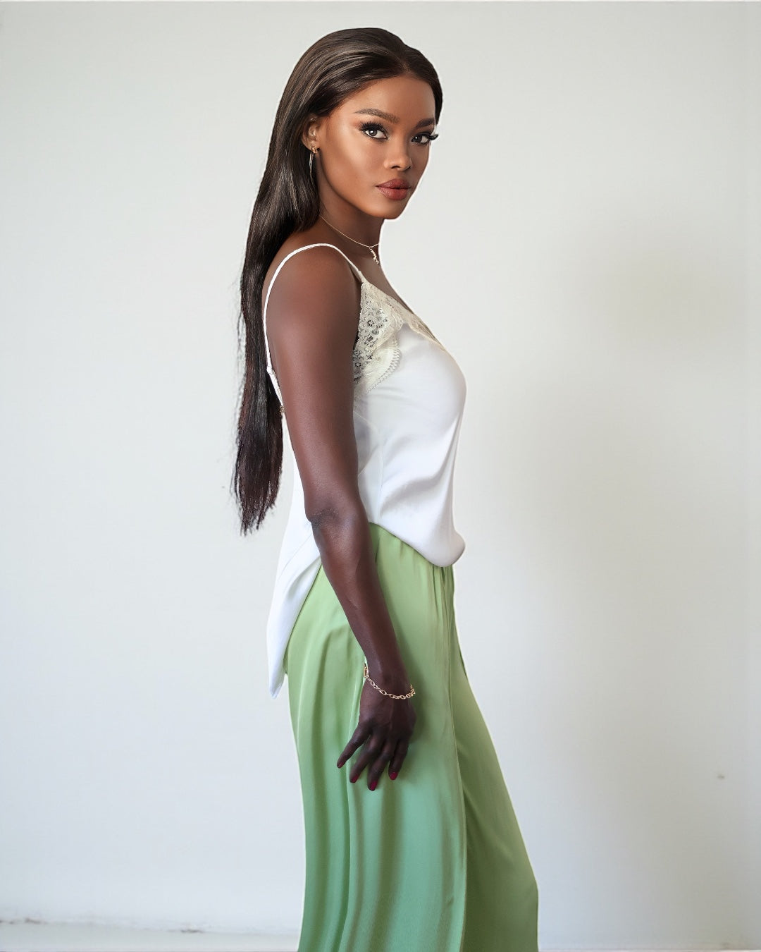 Luxury Lace Tank Top (Pearl White)