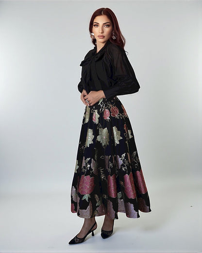 Maharani Bloom – Embroidered Royal Skirt