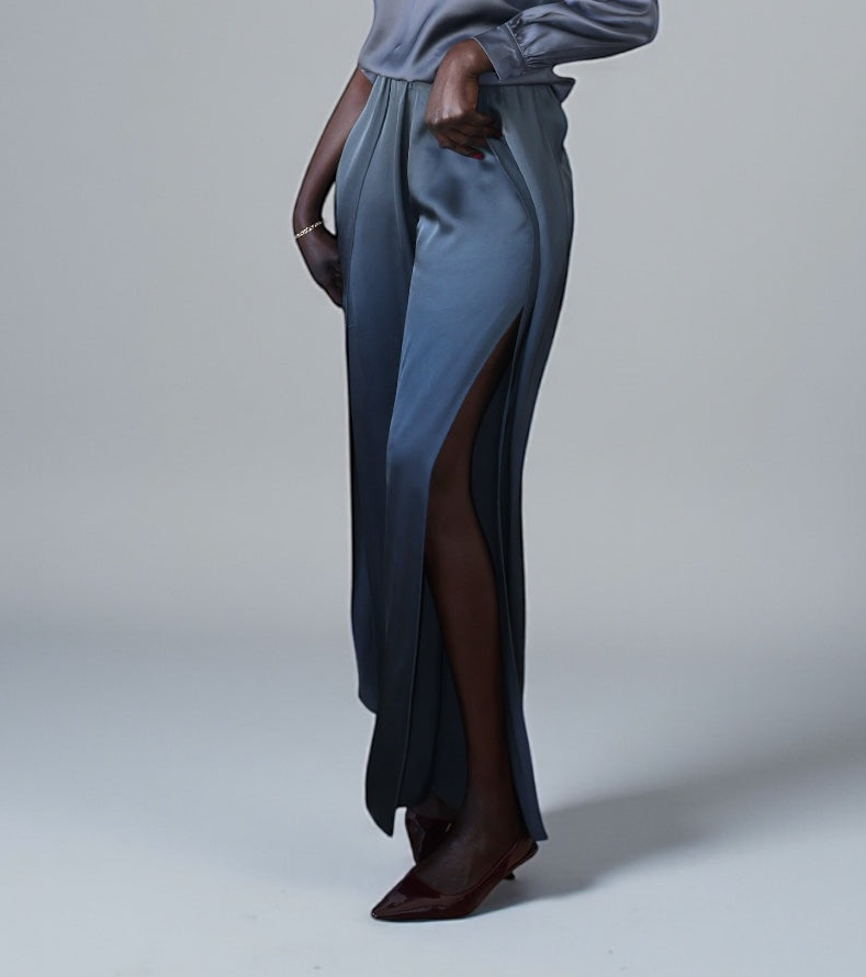 Брюки палаццо с разрезом по ноге Wet Gray