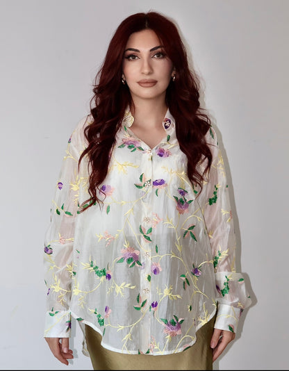Lunaria – Embroidered Tencel Shirt
