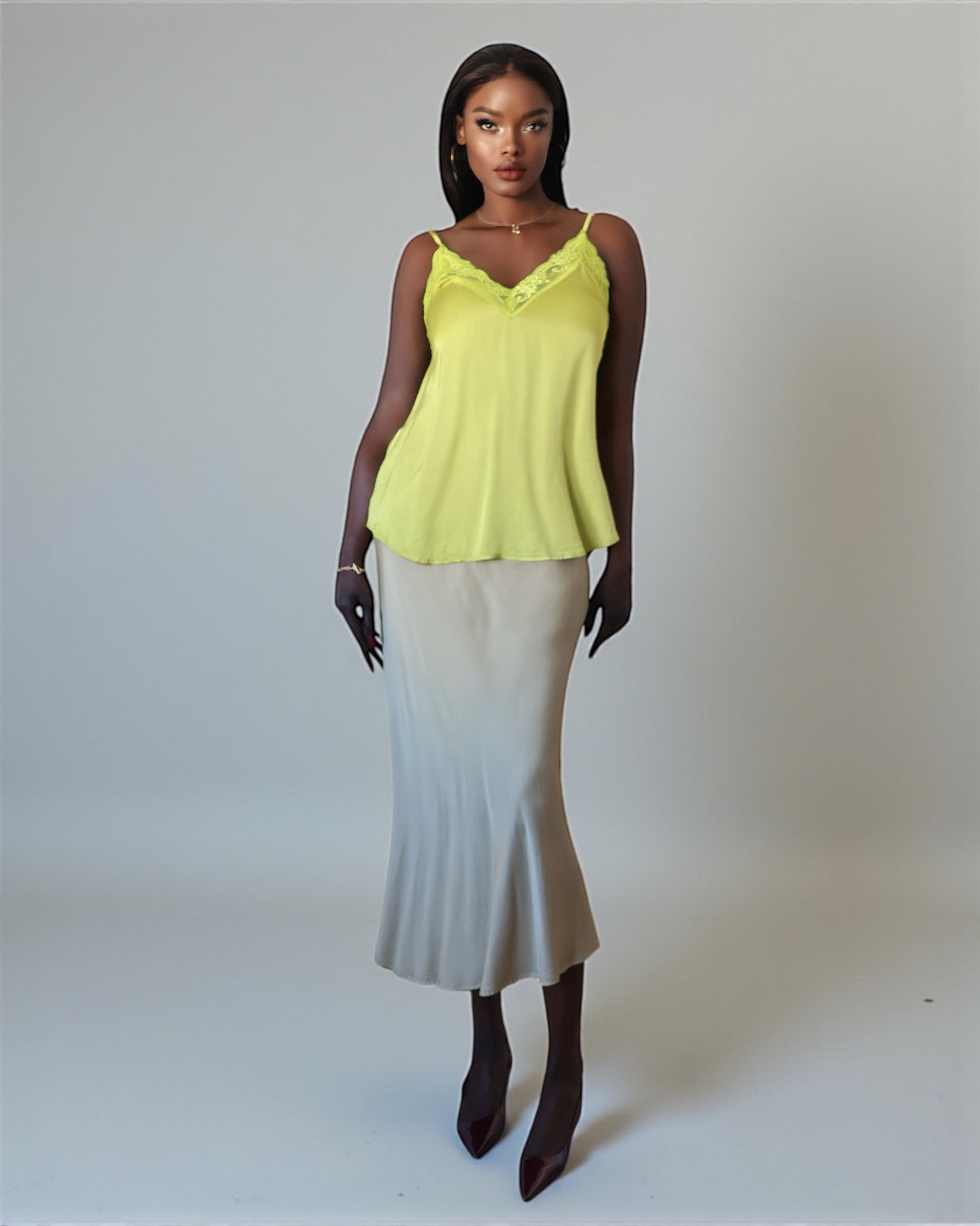 Luxury Lace Tank Top (Lime Green)