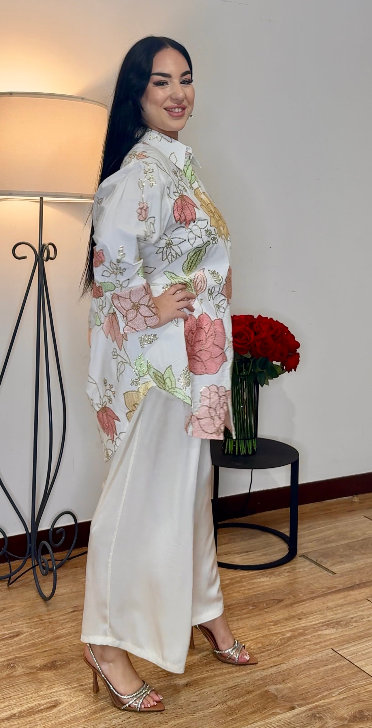 Zahara – Рубашка с пайетками и вышивкой (большой размер)