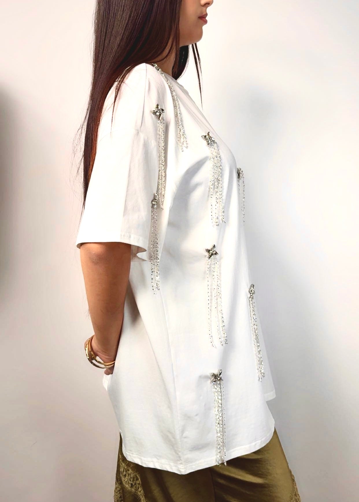 Футболка Белая Бахрома