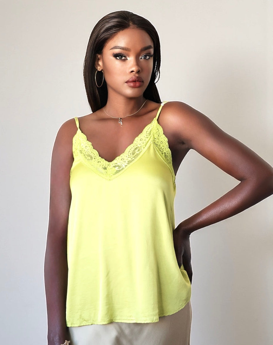 Luxury Lace Tank Top (Lime Green)