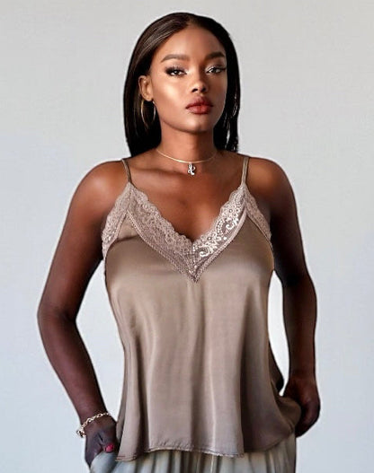 Luxury Lace Tank Top (Light Cappuccino)