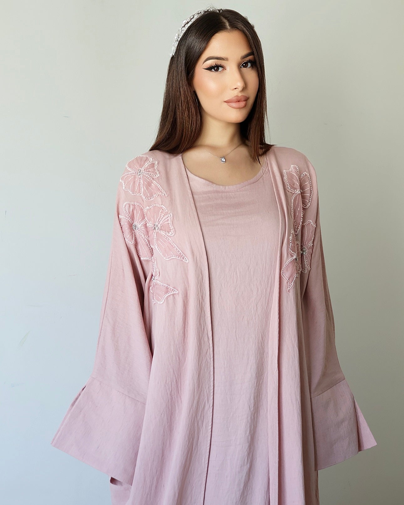 Noor Bloom – Украшенный комплект из двух предметов (Пыльная роза) 