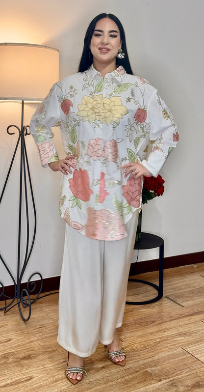 Zahara – Рубашка с пайетками и вышивкой (большой размер)