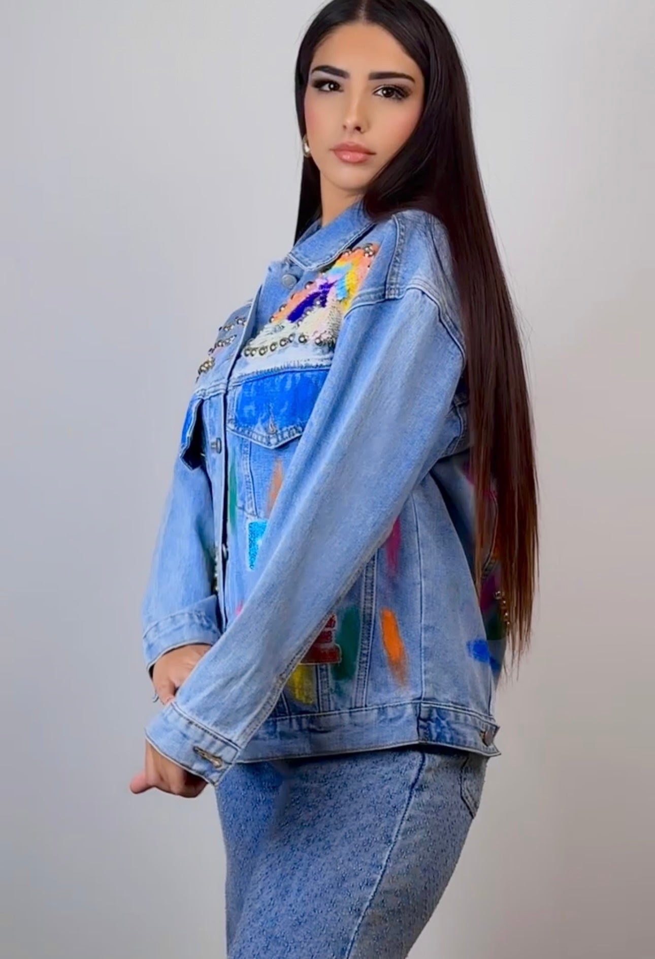 Джинсовая куртка «Акварель»