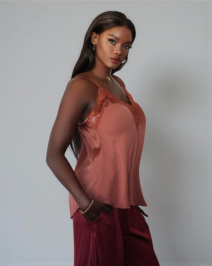 Luxury Lace Tank Top (Burnt Sienna)