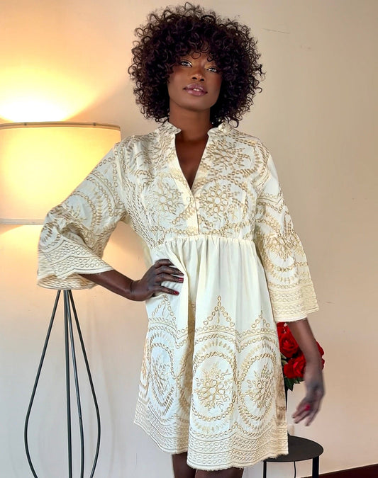 Ivory Bloom Tunic Dress