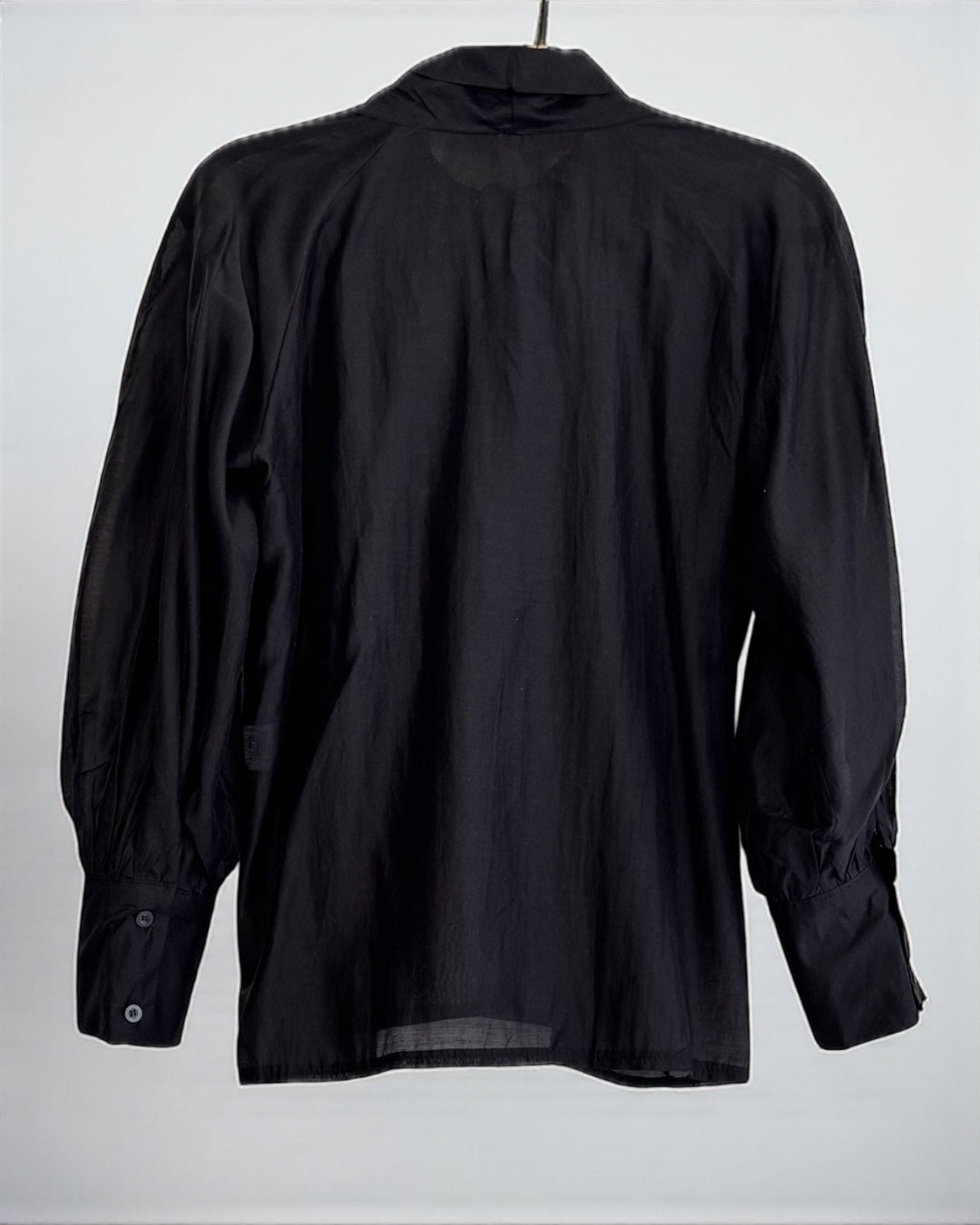 Voile-Bow Blouse (Black)