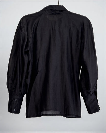 Voile-Bow Blouse (Black)
