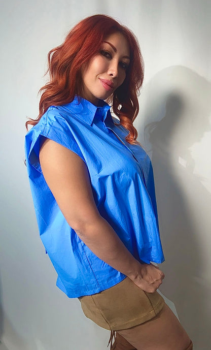 Indigo Pop –  Cotton Shirt (Oversize)