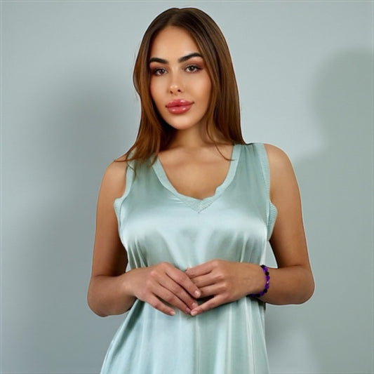 Siena Soft Maxi Dress V Mint Blue