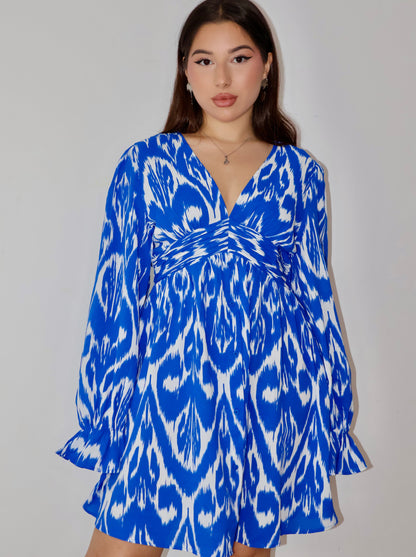 Мини-платье в стиле бохо-икат 