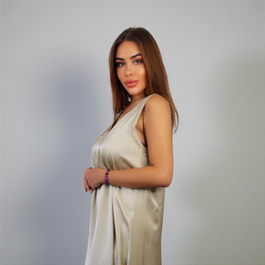 Aura Maxi Dress Wings Dark Beige