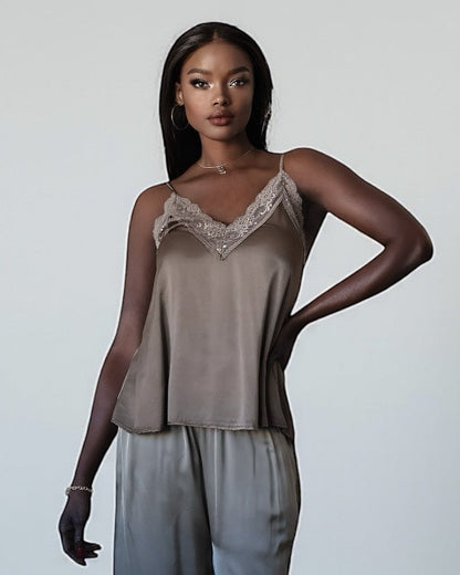 Luxury Lace Tank Top (Hot Cappuccino)