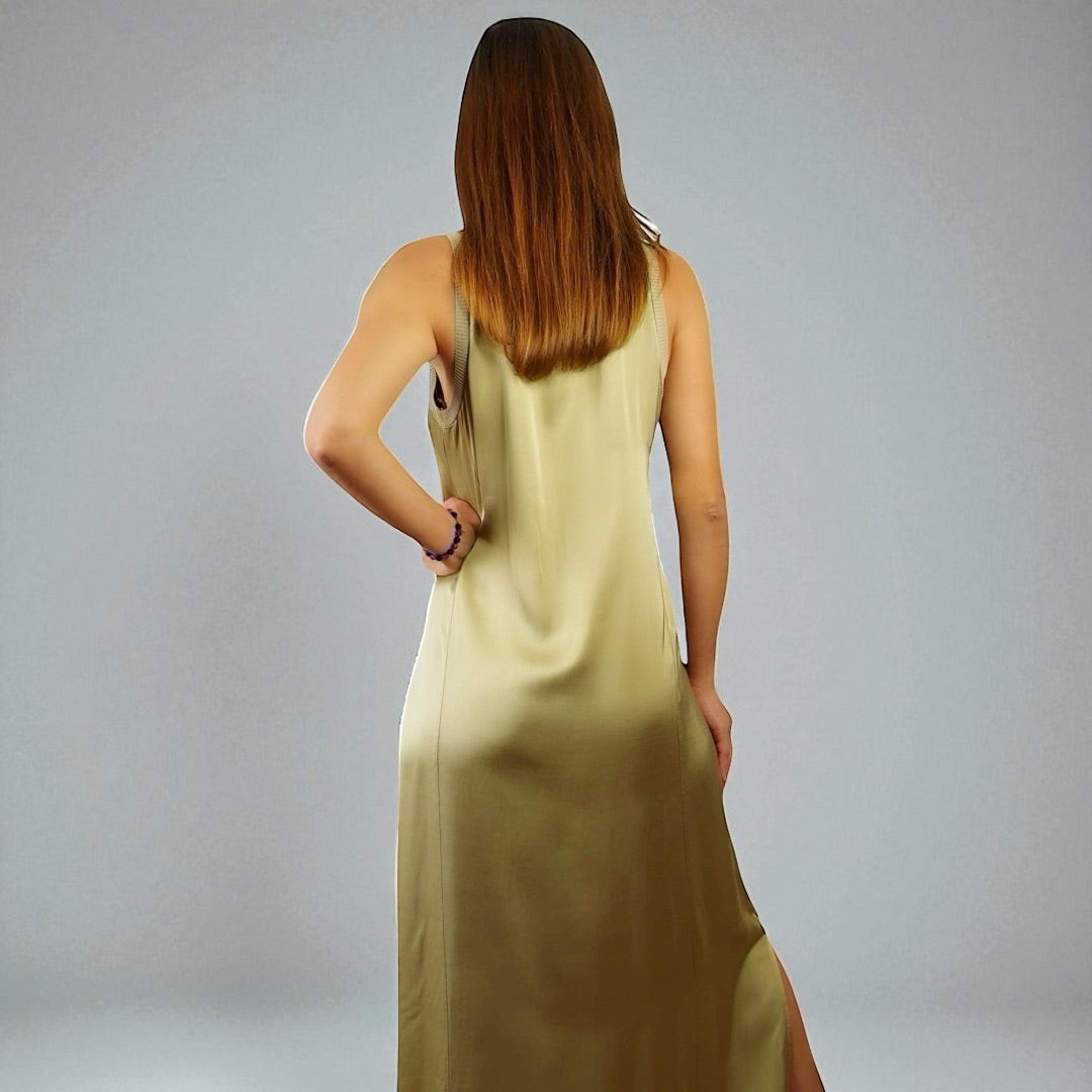 Siena Soft Maxi Dress V Sand Khaki