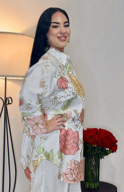 Zahara – Рубашка с пайетками и вышивкой (большой размер)