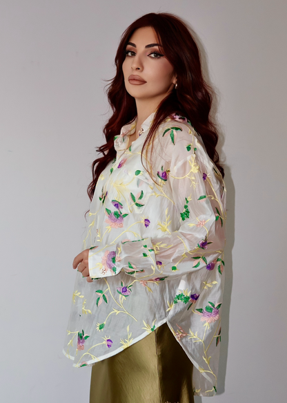 Lunaria – Embroidered Tencel Shirt