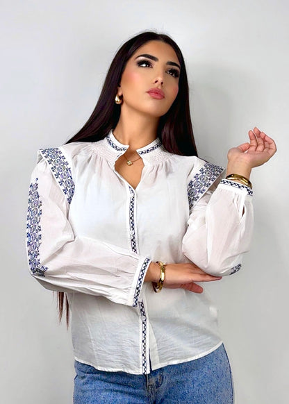 Myra – Embroidered Shirt with Ethnic Touch