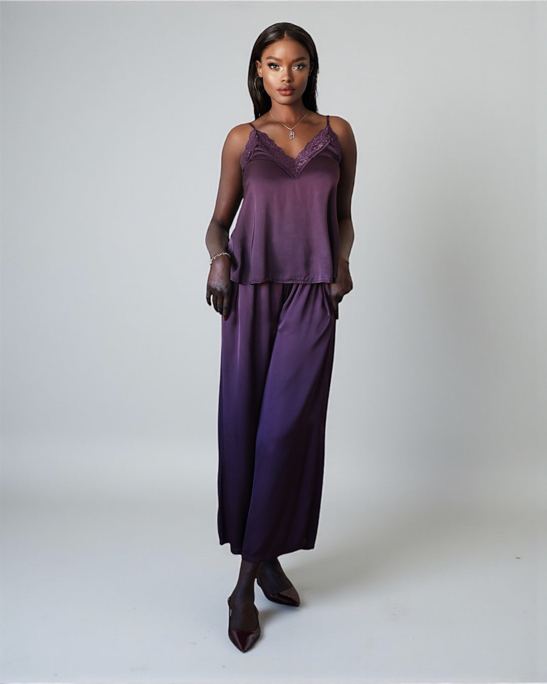 Luxury Lace Tank Top (Dark Purple)