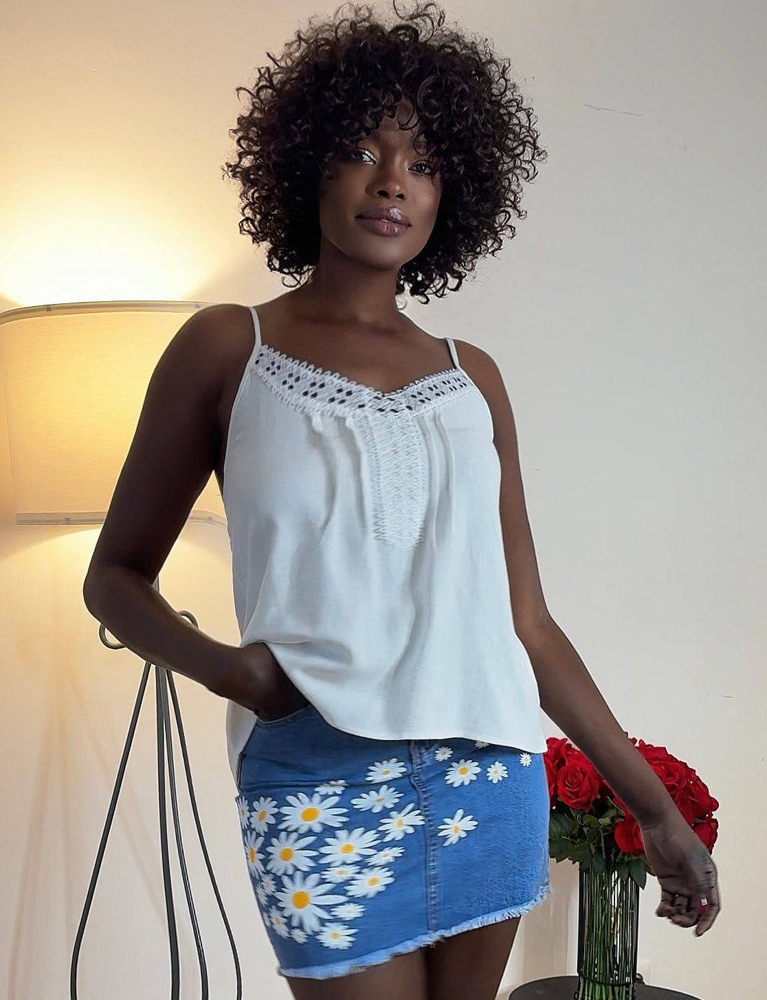 Denim Flower Skirt