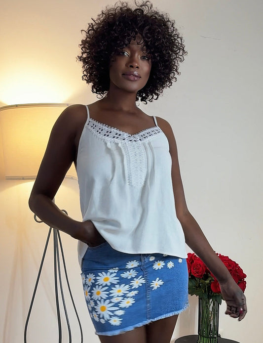 Denim Flower Skirt