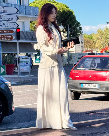 White Wide Trousers