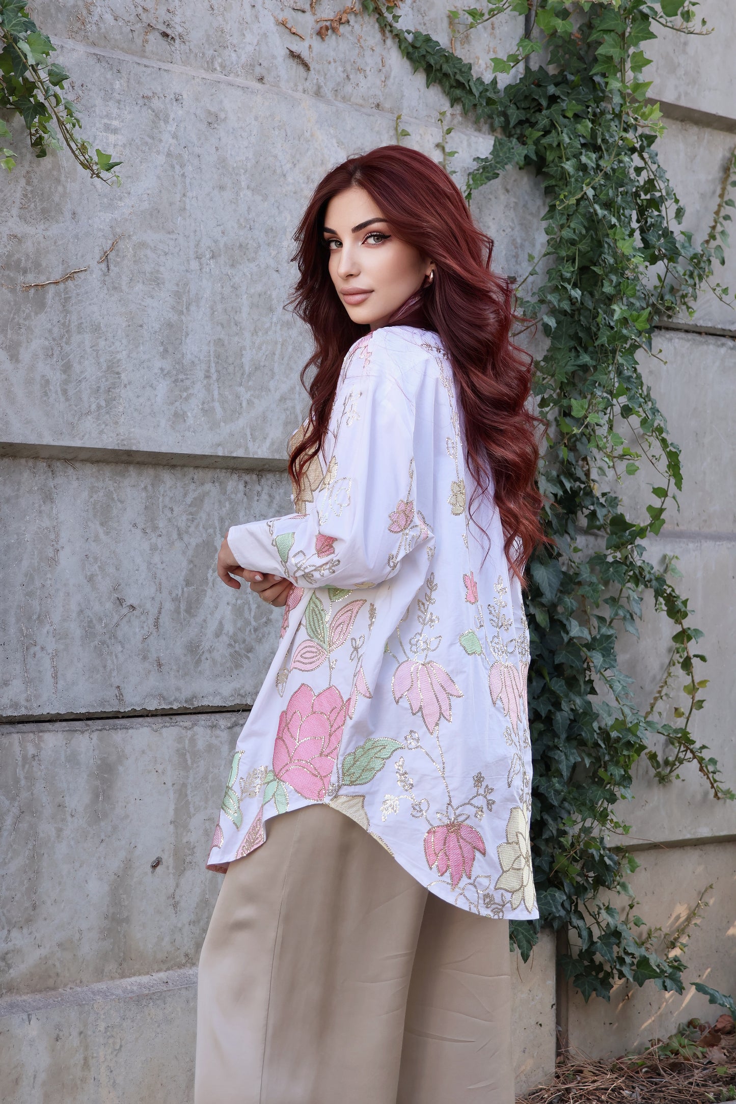 Zahara – Sequin & Embroidered Shirt (Oversize)