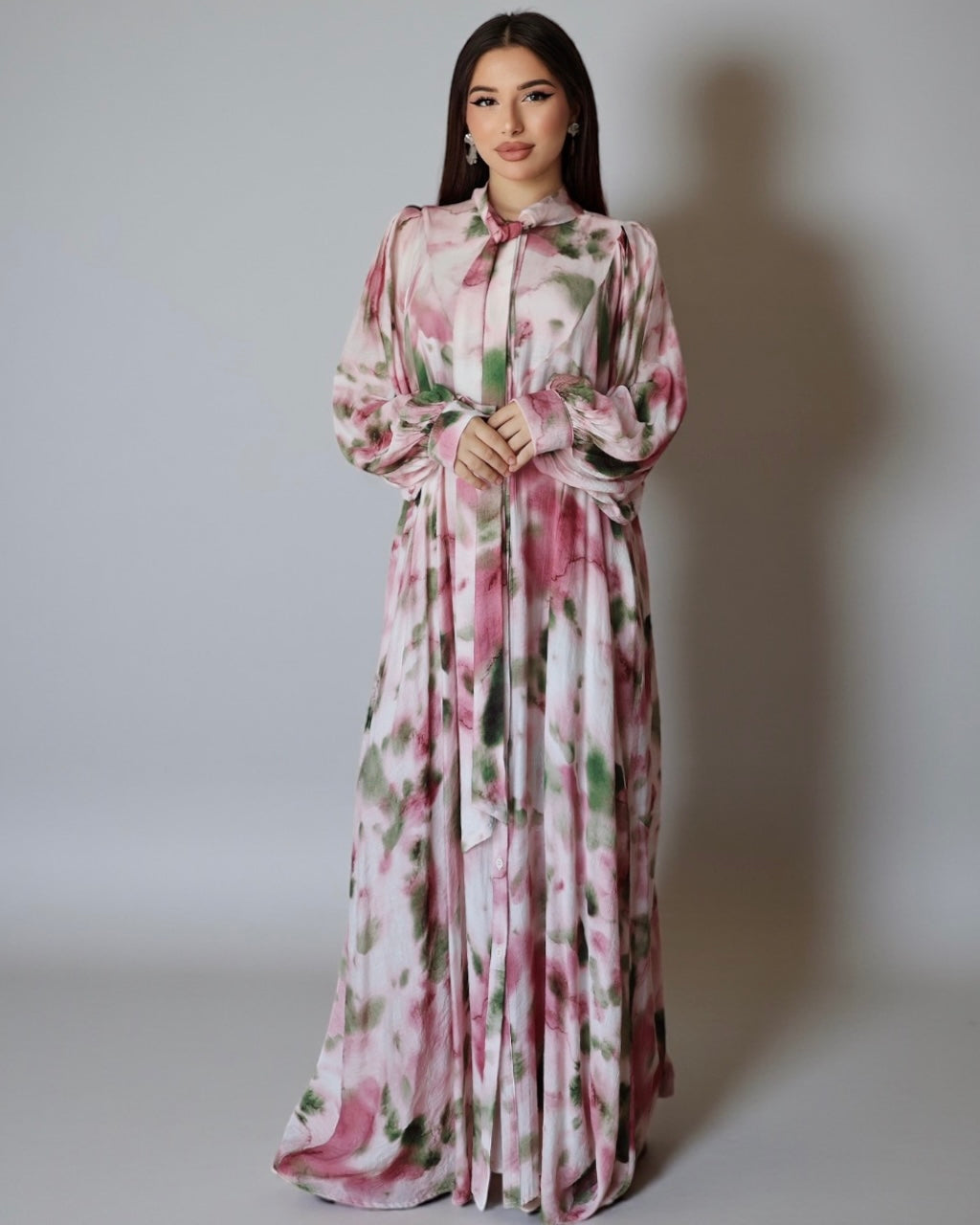 Платье с мягкими лентами (розовое)